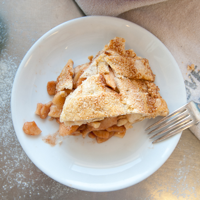 classic apple pie on plate