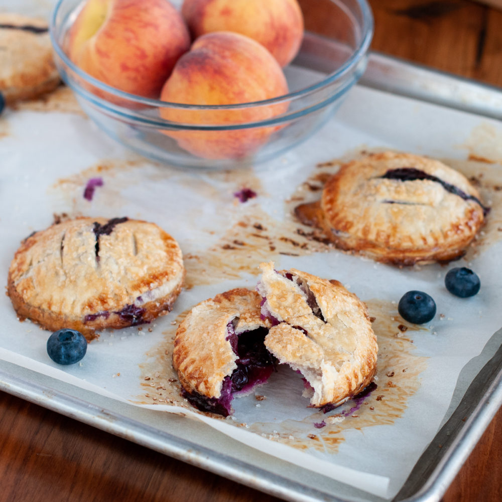 peach blueberry hand pie for baking class